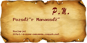 Pozsár Manassé névjegykártya